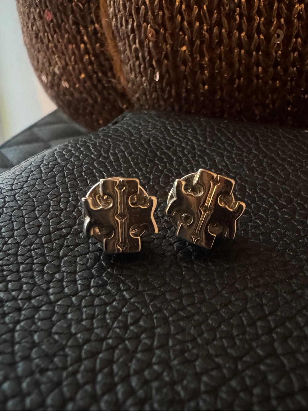 Tory Burch - Silver Logo Studded Earrings
